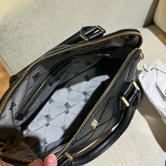 Antonio Melani Black Leather Satchel - Picture 6 of 14